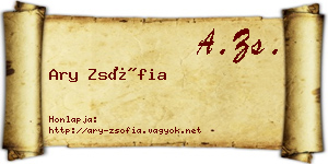 Ary Zsófia névjegykártya