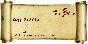 Ary Zsófia névjegykártya