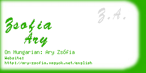 zsofia ary business card