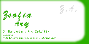 zsofia ary business card